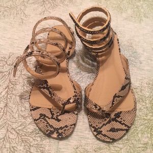 snake skin wrap shoes size 40 lightly worn